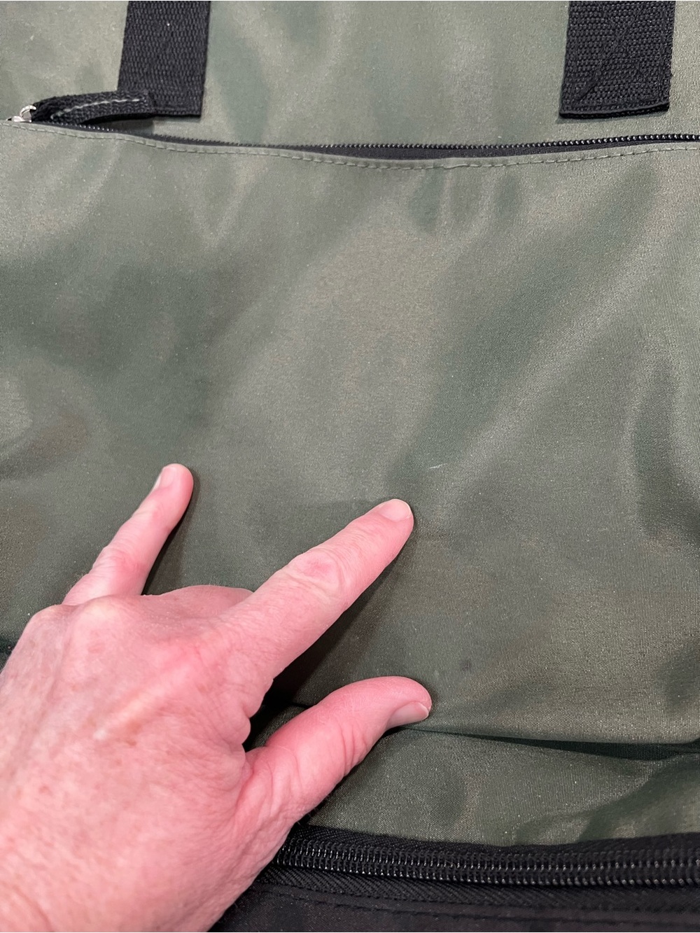 DSW Olive and Black Two-Tone Travel Backpack Tote - Picture 13 of 13